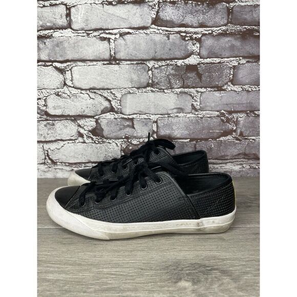 Kate Spade Saturday PF-Flyers Black Leather Low Top Sneakers Women Sz 8M US/39EU - Picture 13 of 16
